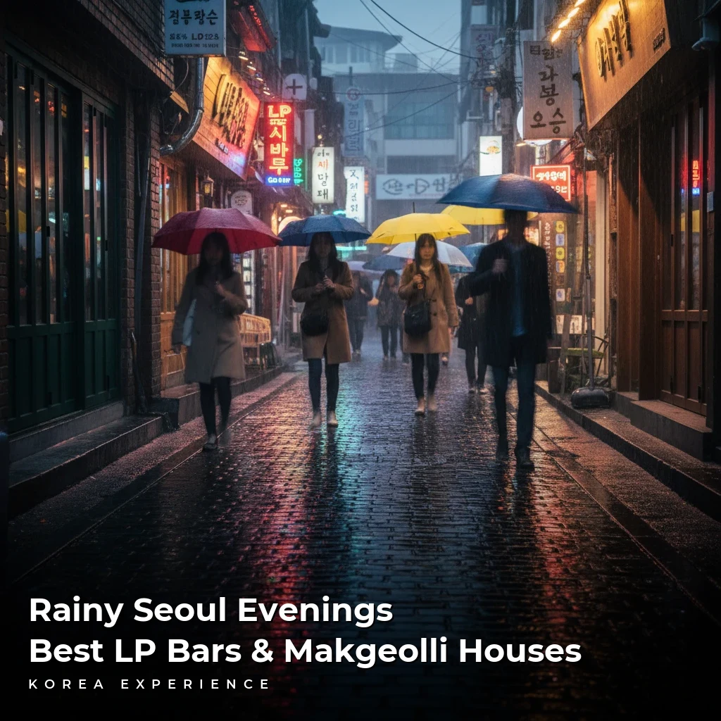 Rainy Seoul Evenings: Best LP Bars & Makgeolli Houses